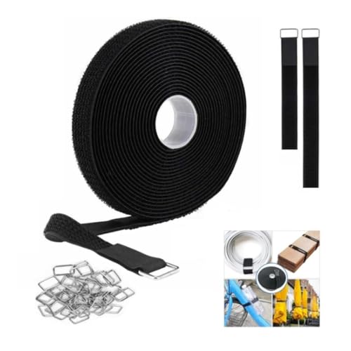 2 cm x 10 m takjapaelad 40 metallpandlaga, lõigatavad, korduvkasutatavad, mustad kaablisidemed, reguleeritava kinnitusega kaablirihmad, nailonist kinnitusrihm