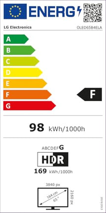 LG OLED65B4ELA teler 165 cm (65-tolline) OLED-teler (α8 4K tehisintellektiga protsessor, webOS 24, Dolby Vision, kuni 120 Hz) [mudeliaasta 2024]