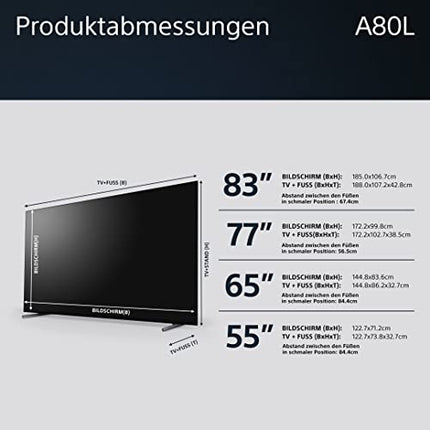 Sony BRAVIA XR, XR-55A80L, 55-inch TV, OLED, 4K HDR 120Hz, Google TV, Smart TV, Works with Alexa, with exclusive PS5 features, HDMI 2.1, Gaming Menu with ALLM + VRR, 24 + 12 Month Warranty