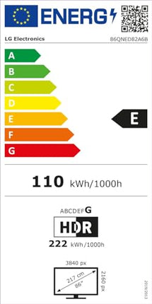 LG 86QNED82A6B teler 86-tolline (218 cm) 4K QNED tehisintellektiga teler (α7 Gen8 4K tehisintellektiga protsessor, webOS 25, 60 Hz) [mudeliaasta 2025]