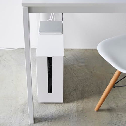 Yamazaki 5403 TOWER kaablikatted, valged, terasest, minimalistliku disainiga, 15 x 40 x 34,5 cm (P x L x K)