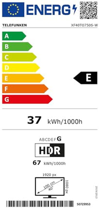 Telefunken 40-tolline TiVo-toega nutiteler (Full HD, HDR, HD+ 6 kuud kaasas, kolmekordne tuuner) XF40TO750S-W