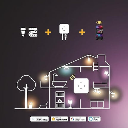 Philips Hue Festavia ketivalgustid, valge ja värviline meeleolu, hämardatavad, 250 mini-LED-i, 20 m pikkused, veekindlad, ühilduvad Amazon Alexaga (Echo ja Echo Dot)