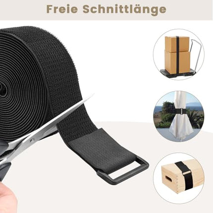 ZSURLUX Takjapaelaga kaablisidemed, korduvkasutatavad 3,8 cm * 10 m, kaablisidemed, takjapaelaga kaablite haldamiseks, takjapaelaga kinnituslint, eriti tugev korraldamiseks ja hoiustamiseks, must