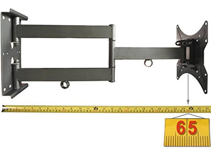 Universaalne teleri seinakinnitus 16–55 tollidele - pööratav, kallutatav, pikendatav kuni 65 cm - kronstein LED LCD OLED-teleritele - VESA 100 200 must. Mudel: L22B