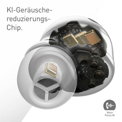 Technics EAH-AZ100E-S juhtmevabad mürasummutavad kõrvaklapid, 10 mm magnetiline vedelikudraiver, mitmepunktiline Bluetooth, häälfookusega tehisintellekt, mugavad kõrvasisesed kõrvaklapid, hõbedane