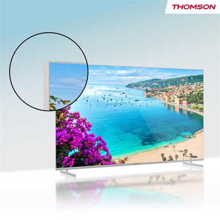 Thomson 43-tolline (109 cm) 4K Ultra HD valge Android Smart TV, Google Assistant, WiFi, Dolby Digital, Bluetooth, kolmekordne tuuner (kaabel/satelliit/antenn), HDMI, CI+, A+ paneel – 43UA5S13W