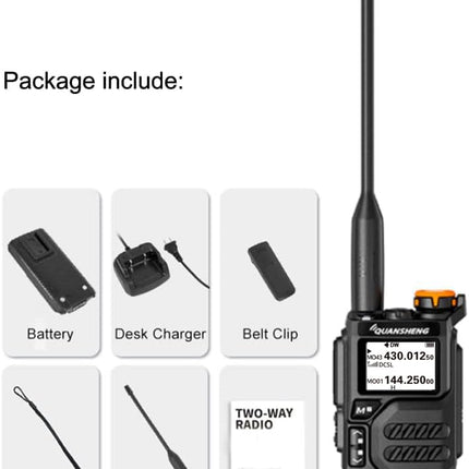 UV-K5 - kaasaskantav kahe sagedusalaga kahesuunaline raadiosaatja (VHF/UHF) 5W FM-raadiosaatja väljundiga NOAA ilmateade (1 tk)