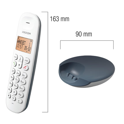 Logicom ILOA 150 Cordless landline phone without answering machine – Solo – analog and DECT phones – Slate