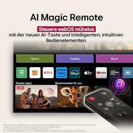 LG OLED48B59LA teler 48-tolline (121 cm) 4K OLED tehisintellektiga teler (α8 Gen2 4K tehisintellektiga protsessor, webOS 25, 120 Hz) [mudeliaasta 2025]