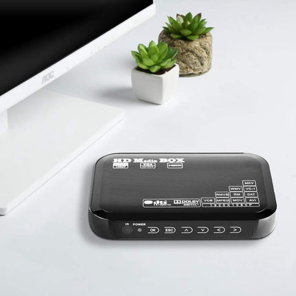 VBESTLIFE Full HD meediapleier, 16 keelega 1080P meediapleier, toetab USB MMC RMVB MP3 AVI MKV, 110–240 V (EL)