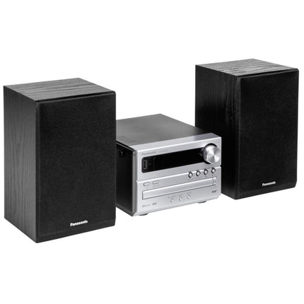 Panasonic SC-PM254EG-S mikrokõlar HiFi-süsteemiga (Bluetooth, DAB+, CD, FM, 20 W RMS) hõbedane
