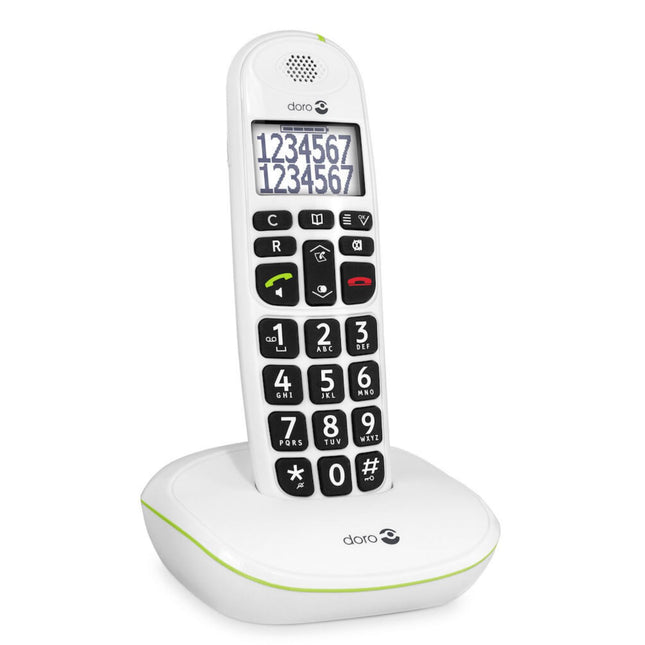 Doro PhoneEasy 110 DECT juhtmeta telefon (suur font ja numbrid, optiline kõnesignaal) valge 5952