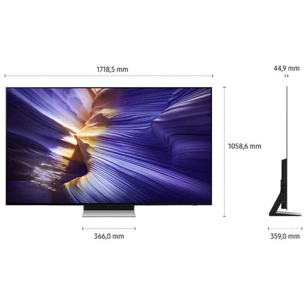 Samsung OLED 4K S90F 77-tolline (195 cm) peegeldusvaba UHD-teler, NQ4 AI Gen3 protsessor, OLED HDR+, 4K Upscaling Pro, Dolby Atmos, mängukeskus, Motion Xcelerator 144Hz, Samsung Vision AI nutiteler (2025)
