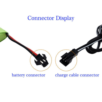 Gecoty® 4.8V NI-MH battery, 2400mAh rechargeable AA battery (not AAA) with SM plug, suitable for remote-controlled toys, power tools, household appliances, with USB charging cable