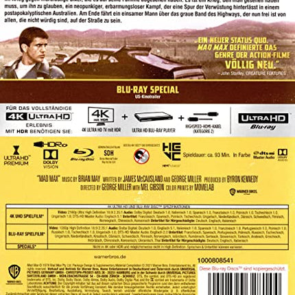 Mad Max (4K Ultra HD) (+ Blu-ray 2D)