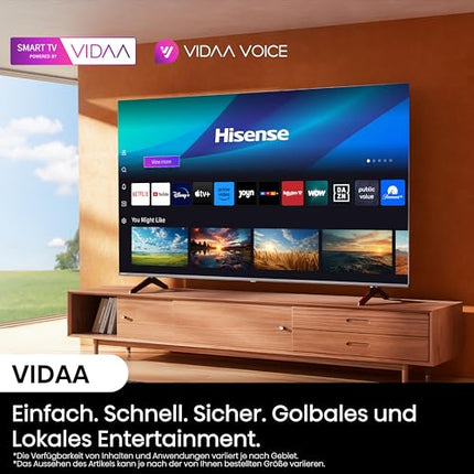 Hisense 43E6NT 108cm (43 inch) TV, 4K UHD Smart TV, Precision Color, HDR, Dolby Vision, 60Hz, Triple Tuner DVB-C/S/S2/T/T2, WiFi, HDMI 2.1, Bluetooth, Alexa Built-in, Black, [2024]