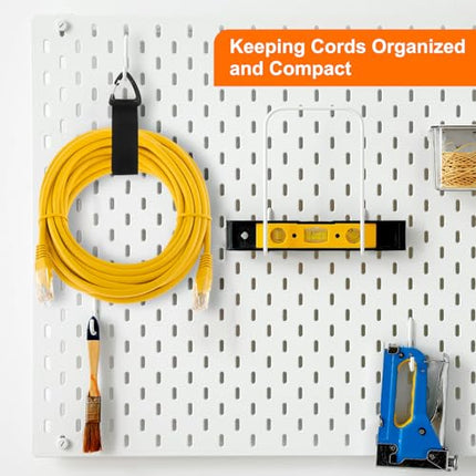 sourcing map Extension Cord Holder Organizer Storage Straps 560/710 mm Heavy Duty Garage Carrying Straps with Handle for Power Cords, Cables, Hoses, Ropes, Black, 6 Pack