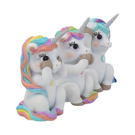 Nemesis Now Three Wise Cutiecorns Figurine Set, White, 9.5 cm