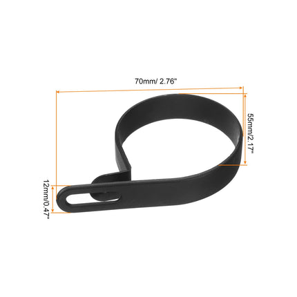 QUARKZMAN R-Type Cable Clip Wire Clamp, 50mm 1.97 inch Nylon Screw Mount Cable Tie Clips with Screws Black for Cable Management Pack of 100
