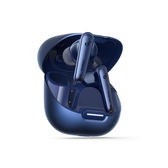 Soundcore by Anker Liberty 4 NC Bluetooth mürasummutavad kõrvaklapid, 98,5% mürasummutus, adaptiivne mürasummutus kõrvadele ja ruumiline heli, 50 tundi mänguaega (sinine) (uuendatud)