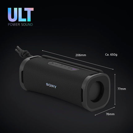 Sony ULT Field 1 - Wireless portable Bluetooth speaker with ULT Power Sound, powerful bass, IP67, waterproof, dustproof, shockproof, 12h battery, clear call quality, outdoor - Black