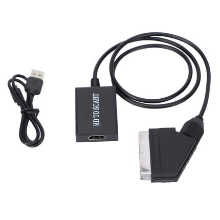 Annadue SCART-HDMI muundur, audio-video muundur, skaleeriv videoadapter, toetab NTSC ja PAL väljundit, HD-videoadapter, HDMI 1.3 ja tagasiühilduv