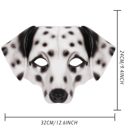 keland Dog Mask Dalmatian Mask Puppy Mask Halloween Animal Mask Scary Mask Costume Mask for Adults (Style-D)