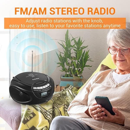 G Keni kaasaskantav CD-mängija Boombox Bluetoothiga, AM/FM-raadio, CD Boomboxi tugi USB, SD, MMC-draivi, Aux-sisend, kõrvaklapipesa, helitugevuse reguleerimine, stereoheli, LCD-ekraan, vooluvõrk ja aku