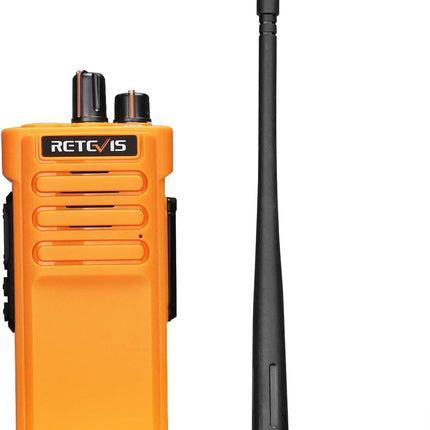 Retevis RT29 raadiosaatja pika levialaga, vastupidav kahesuunaline raadiosaatja, laetav 3200mAh, VOX-raadio veekindla mikrofoniga, äratus täiskasvanutele ja ehitusplatsidele (2 tk pakis, oranž)