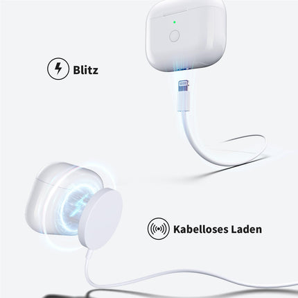 Ulucki juhtmevaba laadimisümbris, mis ühildub Air-Pods Pro 1 ja Air-Pods Pro 2 kõrvaklappidega, originaalne juhtmevaba laadimisümbrise asendus, Bluetoothi ​​sidumise sünkroonimisnupp