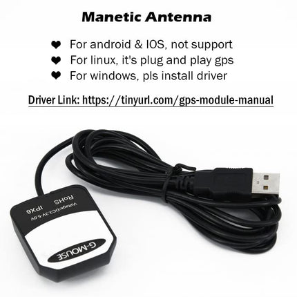 Geekstory VK-162 G-Mouse USB GPS Dongle M8030 Chip 72 Channel Navigation Module External GPS Antenna Remote Mount USB GPS Receiver with Flash for Raspberry Pi Support Google Earth Window Linux