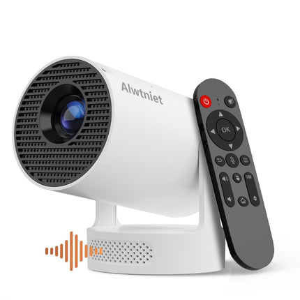 Alwtniet miniprojektor, miniprojektor 4K toega, Wi-Fi 6 ja Bluetooth 5.4, 5W kõlar, automaatne trapetsikorrektuur, 180° pööratav, kaasaskantav projektor koju ja õue Android 11