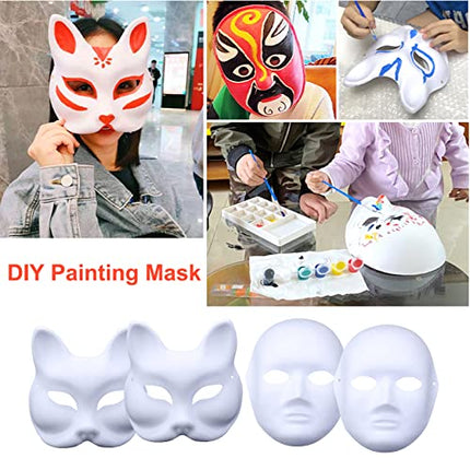 Valge isetegemise mask, käsitsi maalitud mask, karnevalimask, isetegemise maskipeo mask, valge mask, värvimata kassimaskid, rebasemask, cosplay maskid, kostüümimask, tühi mask maskipeoks, 10 tk pakis (mehed)