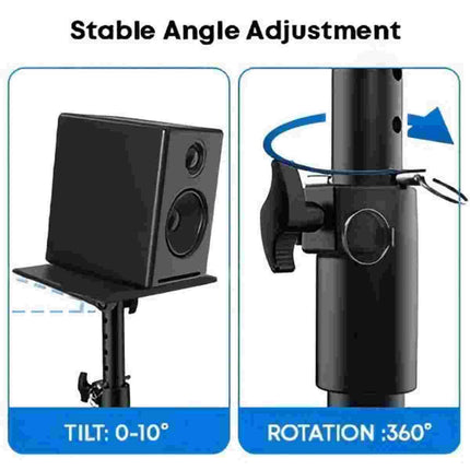 Speaker stand, monitor speaker stand with desk clamp, height and tilt adjustable, speaker stand load capacity up to 30 kg, black