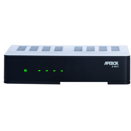 APEBOX S WiFi Full HD satelliitvastuvõtja (1080p, 1x DVB-S2, USB 2.0, HD-väljund, WiFi, CA-kaardilugeja, LED-ekraan, IR, optiline SPDIF, AV-kaabel, RS232 ja YouTube)