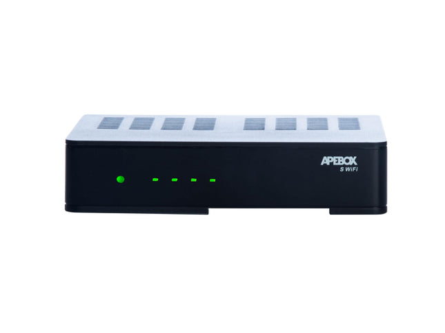 APEBOX S WiFi Full HD satelliitvastuvõtja (1080p, 1x DVB-S2, USB 2.0, HD-väljund, WiFi, CA-kaardilugeja, LED-ekraan, IR, optiline SPDIF, AV-kaabel, RS232 ja YouTube)