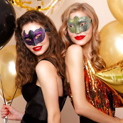 GZqiancangi 6 Veneetsia maski pakk, vintage Veneetsia mask elastse köiega Halloweeniks/jõuludeks, karnevaliks, maskeraadiks, kostüümimaskiks, cosplayks