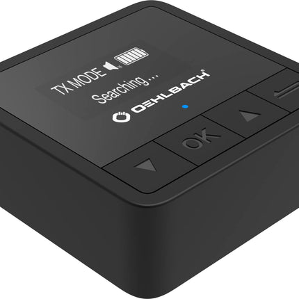 Oehlbach BTR Innovation 5.2 - Bluetooth saatja ja vastuvõtja (saatja/vastuvõtja) aptX-kvaliteediga, OLED-ekraan, 20-tunnine aku tööiga, 10 m ulatus, must