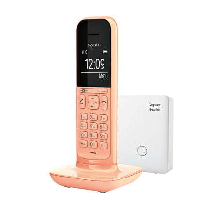 Gigaset CL390A - Cordless design DECT phone with answering machine and hands-free function - acoustic profiles - large graphic display and large display in dial mode &amp; phone menu, cantaloupe
