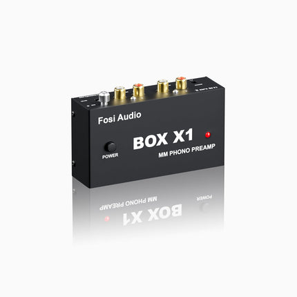 Fosi Audio BOX X1 Phono eelvõimendi, MM-plaadimängijate eelvõimendi 3,5 mm kõrvaklapipesa ja RCA väljundiga, sh toitelüliti – ideaalne fono eelvõimendi vinüülihuvilistele