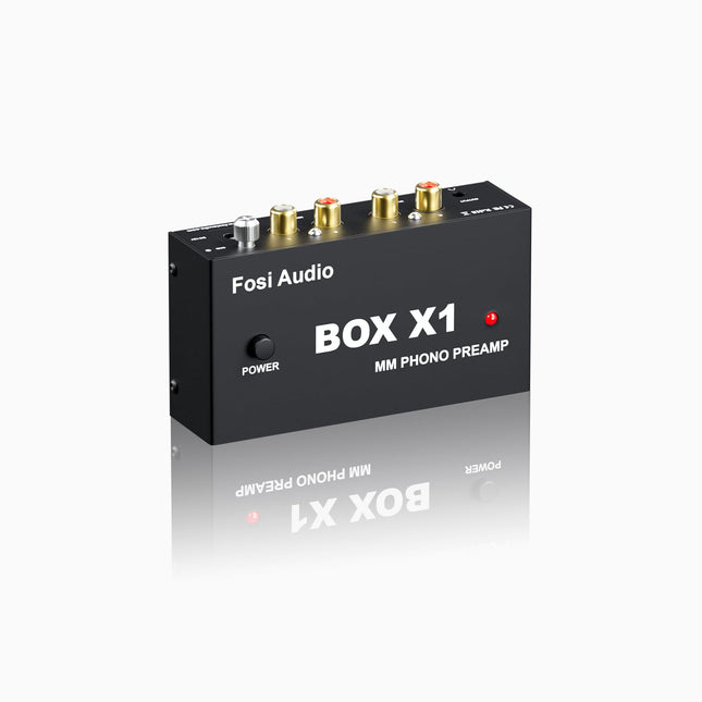 Fosi Audio BOX X1 Phono eelvõimendi, MM-plaadimängijate eelvõimendi 3,5 mm kõrvaklapipesa ja RCA väljundiga, sh toitelüliti – ideaalne fono eelvõimendi vinüülihuvilistele