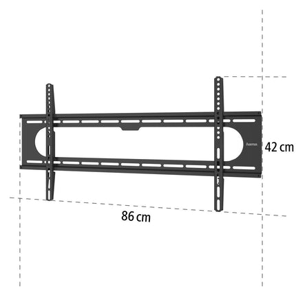 Hama teleri seinakinnitus (37–90-tolline telerikinnitus kuni 100 kg kaaluvatele teleritele, max VESA 800x400, fikseeritud teleri seinakinnitus minimaalse seinavahega, sh Fischeri tüüblid ja paigaldusjuhised) must