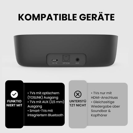 Avantree Ensemble – juhtmevabad kõrvaklapid teleri jaoks, 35-tunnise mänguajaga Bluetooth-kõrvaklapid laadimisjaama ja saatjaga seenioridele, ühildub optilise, AUX- või Bluetooth-heliväljundiga teleritega