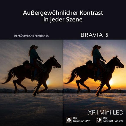 Sony BRAVIA 5 XR Mini-LED 85-inch TV (K85XR55), AI XR Processor, Acoustic Multi-Audio, Dolby Vision/Atmos, IMAX Enhanced, Google TV (2025), Google Cast, Apple AirPlay 2, Game Menu, Smart TV