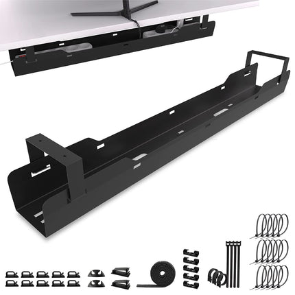 Ultimate Setup® kaablirenniga laud parimaks kaablihalduseks – peida kaablid lihtsalt laua kaablirenni sisse (must)