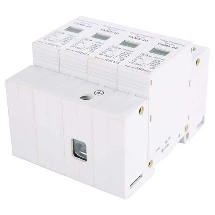 Home Surge Protector, 4P 40KA 220V Home Surge Protector DIN Rail Low Voltage Protection Arrester Device for Thunder Protection