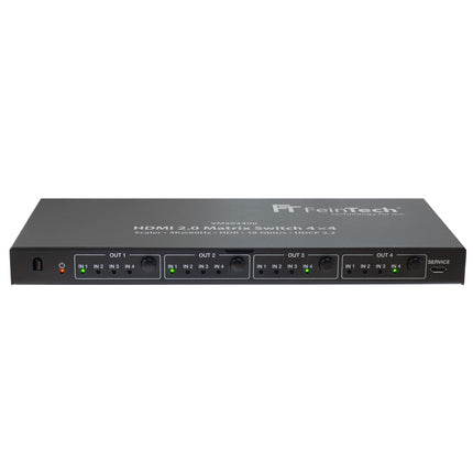 FeinTech VMS04400 HDMI 2.0 maatrikslüliti 4x4 skaleerijaga, 4 sisendit/väljundit, 4K 60Hz Ultra-HD 18Gbps