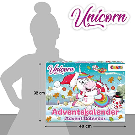 CRAZE UNICORN - Unicorn Advent Calendar for Kids, Toy Christmas Calendar for Girls with Unicorn Toys &amp; Accessories