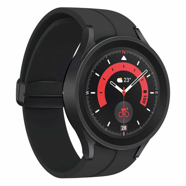 Samsung Galaxy Watch5 Pro, Round Bluetooth Smartwatch, Wear OS, Outdoor Fitness Watch, Fitness Tracker, 45mm, Titanium Black